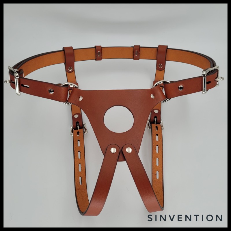 Leather Dildo Strap-On Harness - Heritage Brown