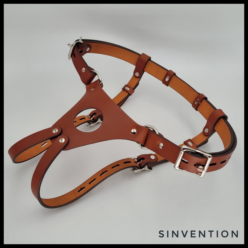 Leather Dildo Strap-On Harness - Heritage Brown