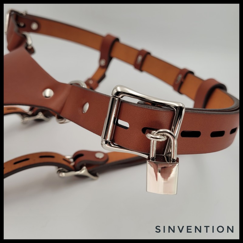 Leather Dildo Strap-On Harness - Heritage Brown