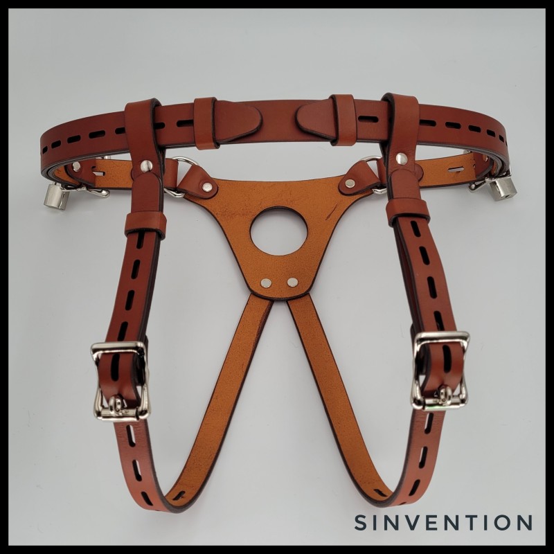 Leather Dildo Strap-On Harness - Heritage Brown