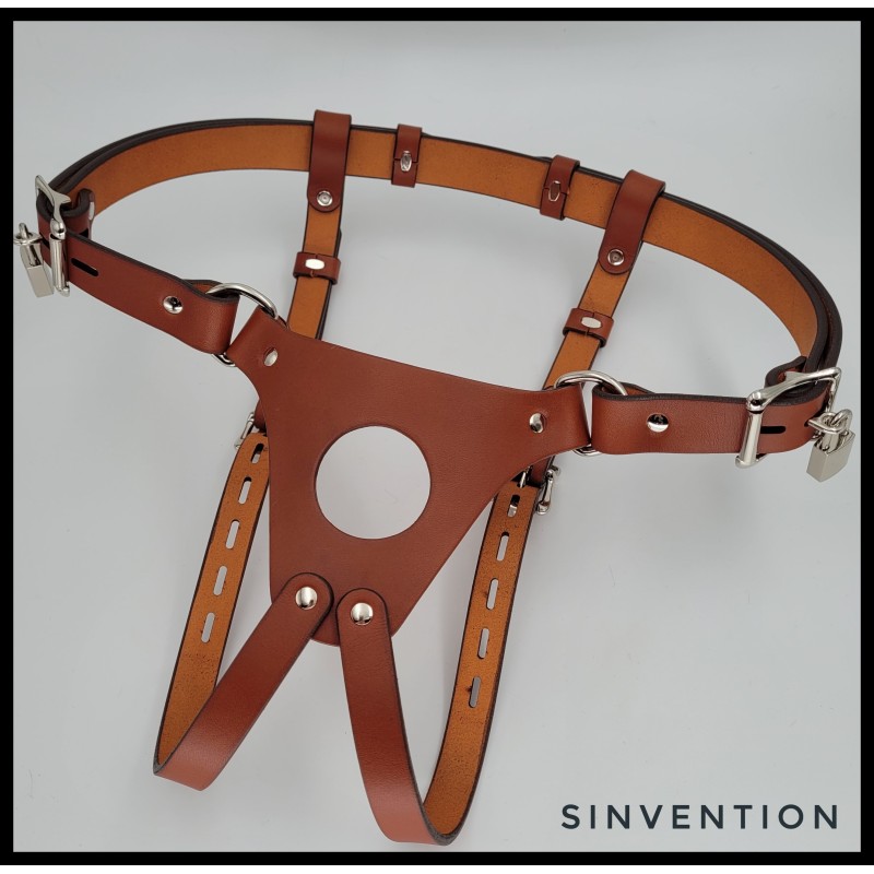 Leather Dildo Strap-On Harness - Heritage Brown