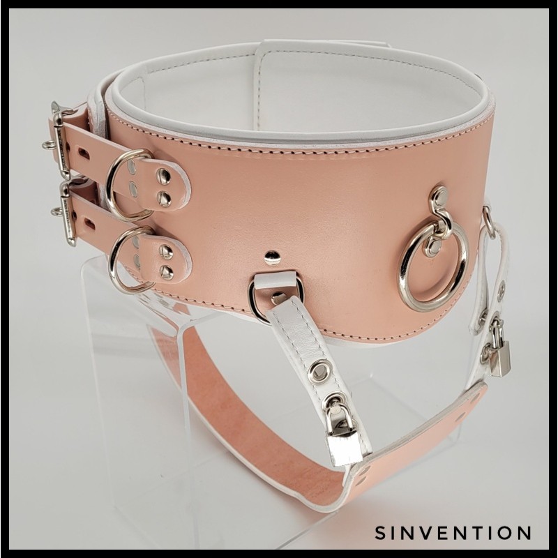 Vexation Chastity Belt in Pink & White