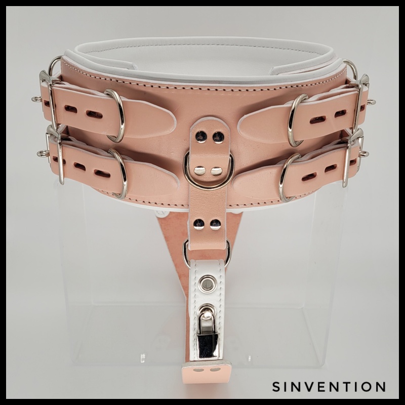 Vexation Chastity Belt in Pink & White