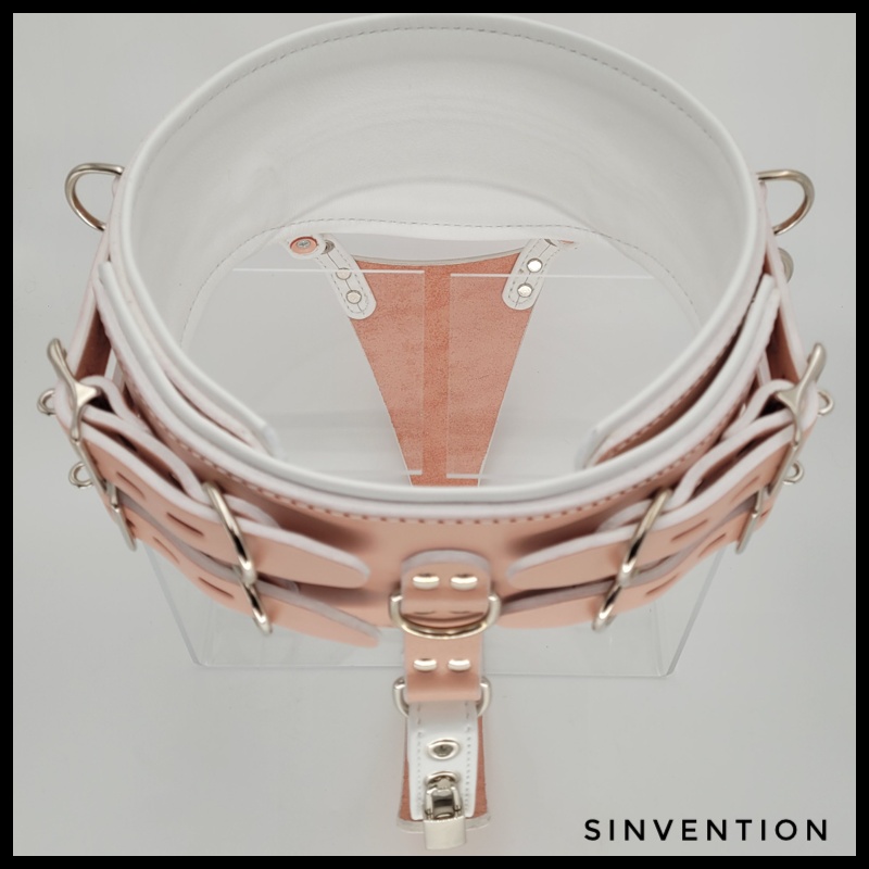 Vexation Chastity Belt in Pink & White