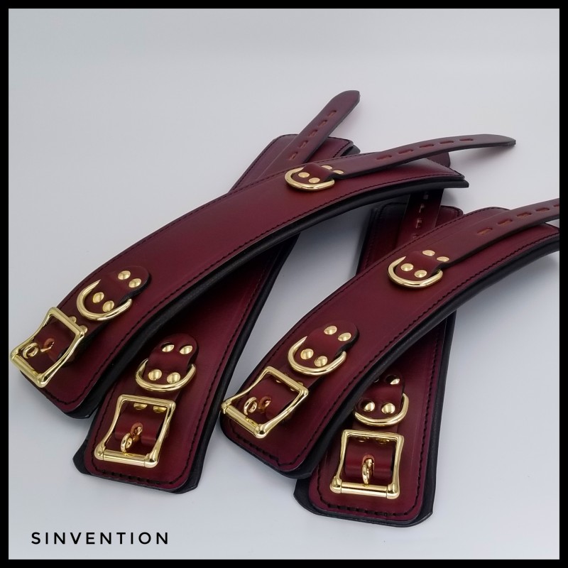 Ecstasy Padded Leather Bondage Gear Set 