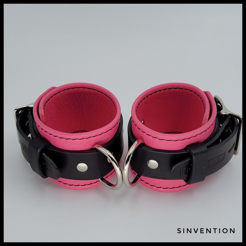 Salvation Wrist Cuffs in Bright Pink & Black