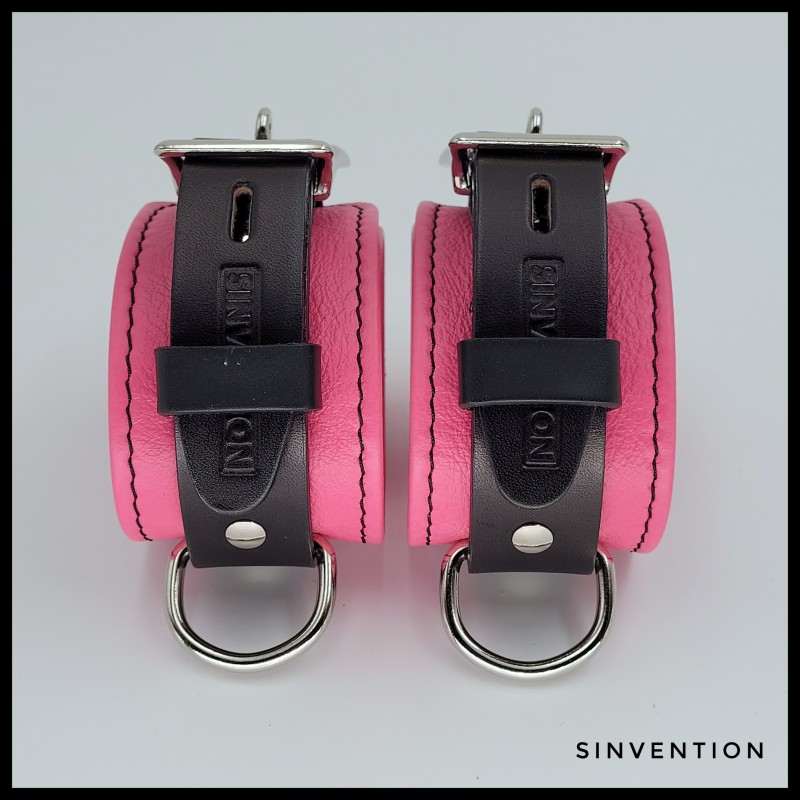 Salvation Wrist Cuffs in Bright Pink & Black