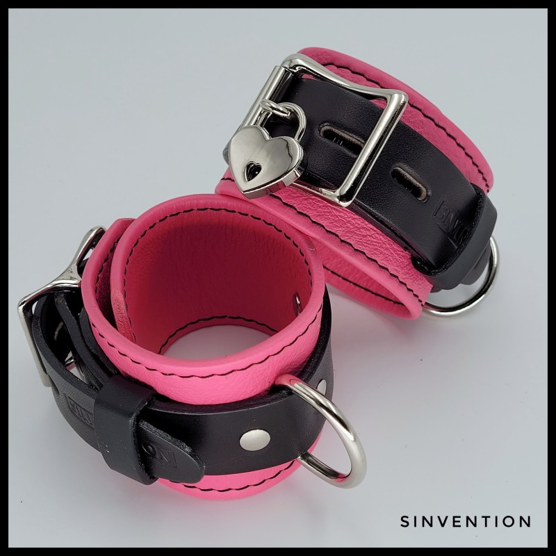 Salvation Wrist Cuffs in Bright Pink & Black
