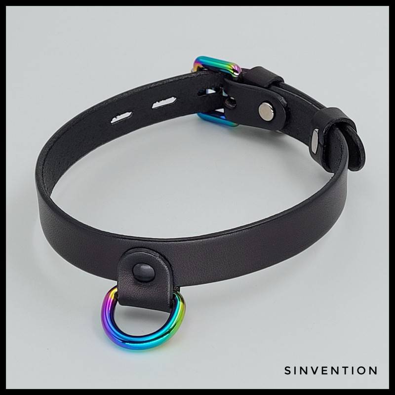 Rainbow Dee Leather Collar