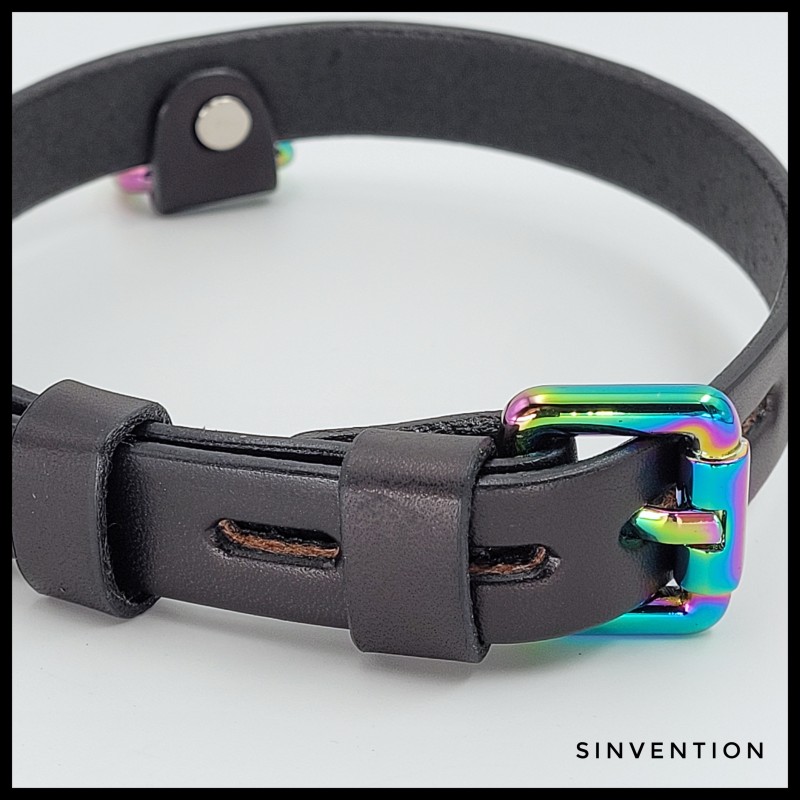 Rainbow Dee Leather Collar