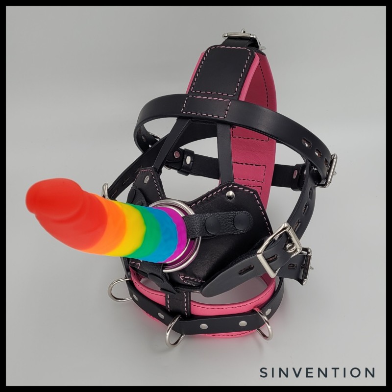 Padded Muzzle in Black & Bright Pink