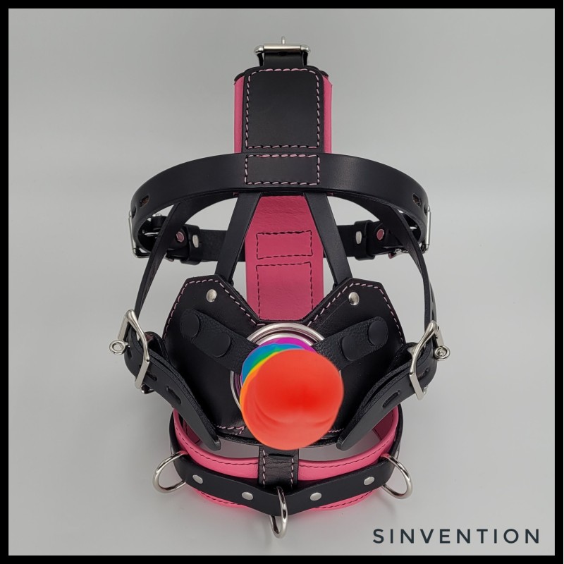 Padded Muzzle in Black & Bright Pink