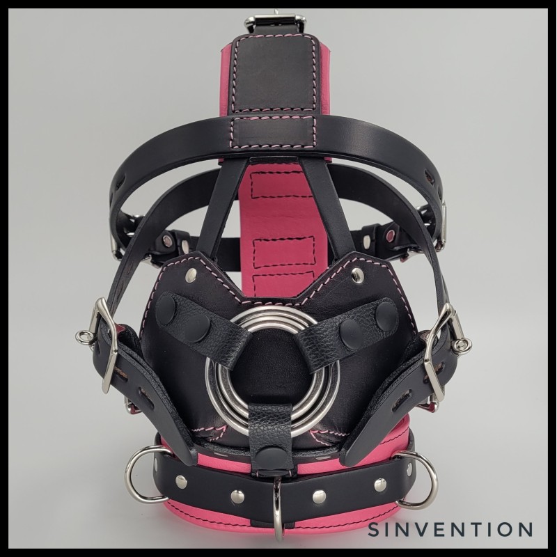 Padded Muzzle in Black & Bright Pink