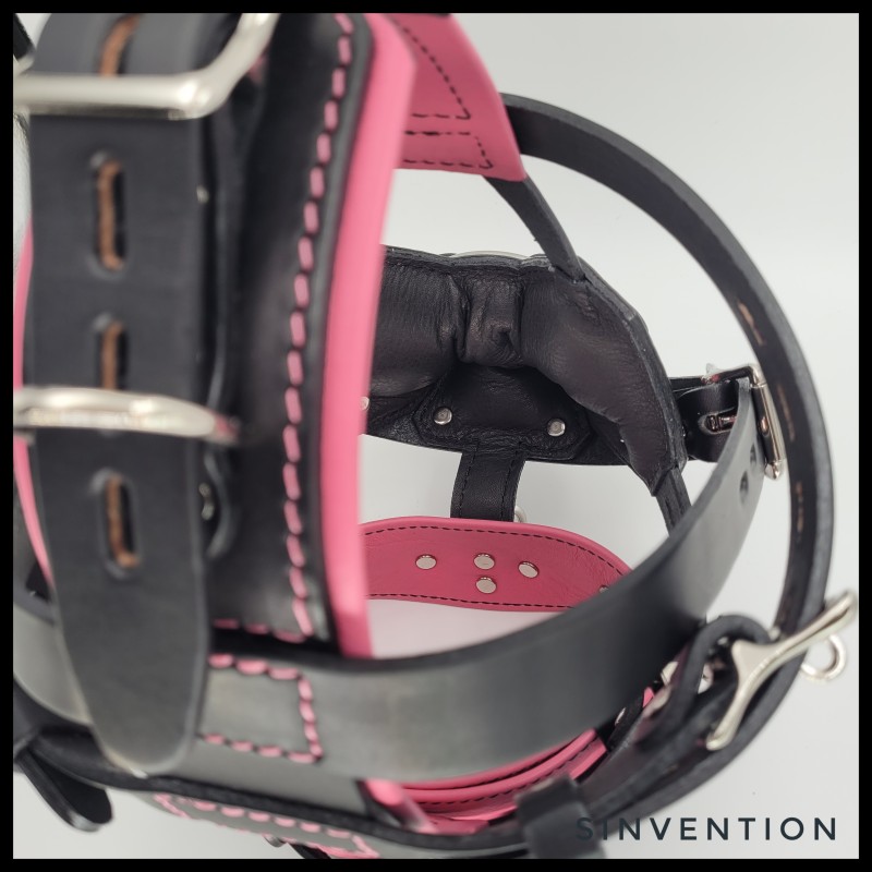 Padded Muzzle in Black & Bright Pink