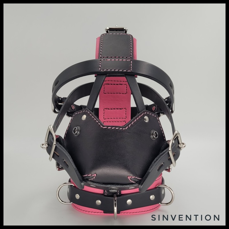 Padded Muzzle in Black & Bright Pink