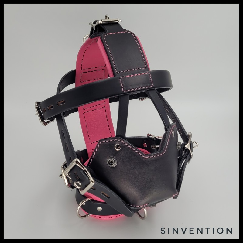 Padded Muzzle in Black & Bright Pink