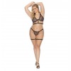 STRAPPY HARNESS BRA & PANTY PLUS SIZE 