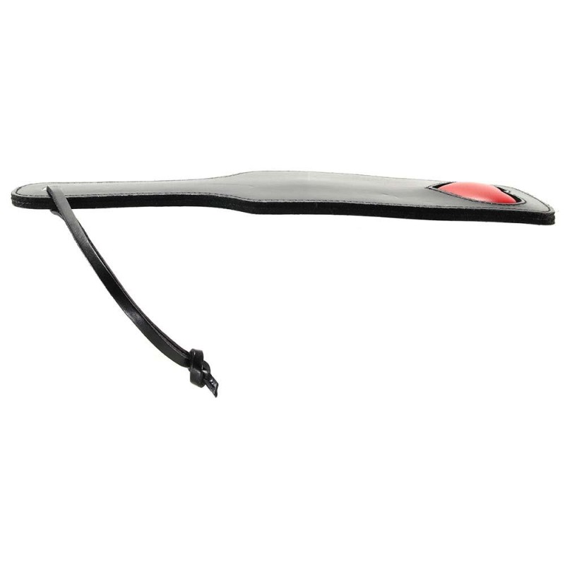 Black Leather Paddle with Red Heart