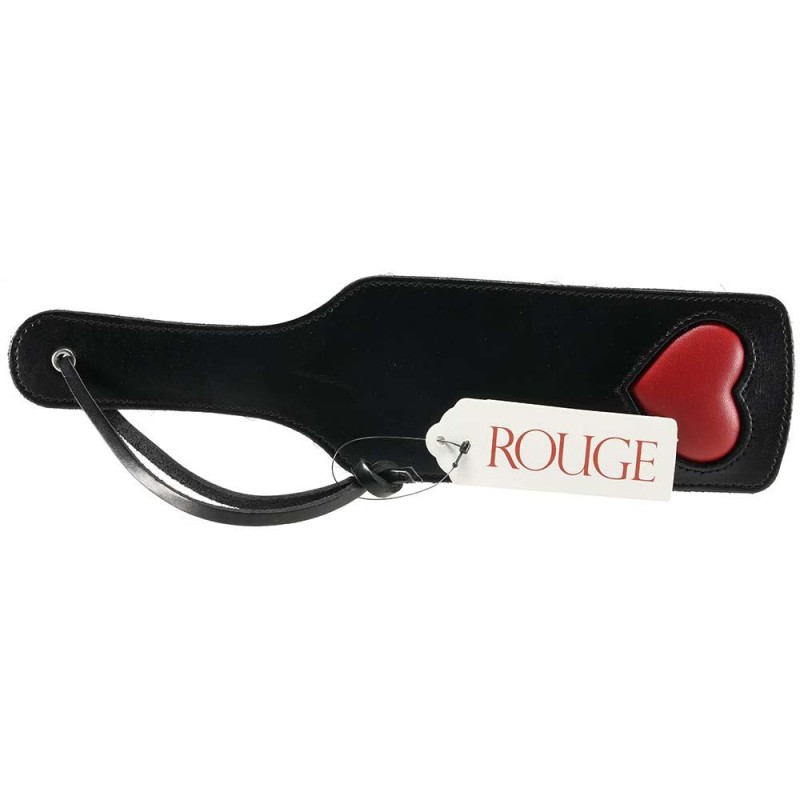 Black Leather Paddle with Red Heart