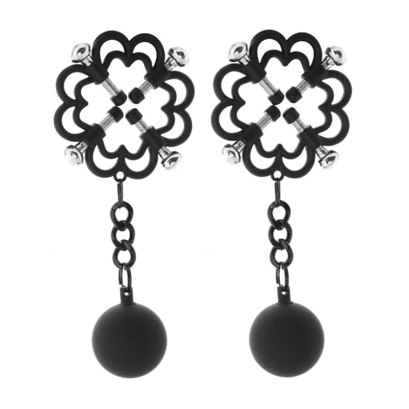 Nipple Grips 4-Point Weighted Nipple Press Clamps in Black