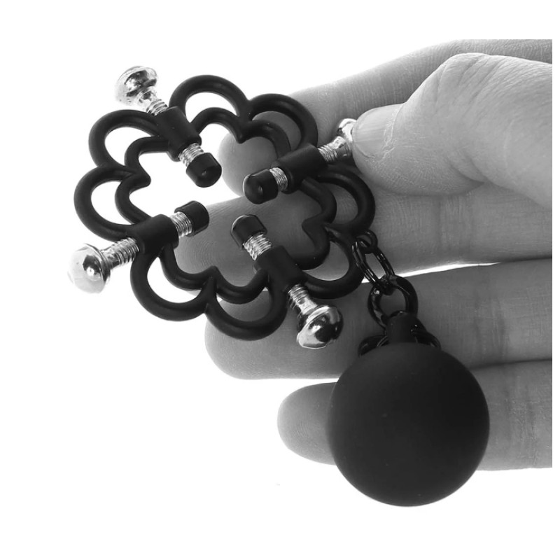 Nipple Grips 4-Point Weighted Nipple Press Clamps in Black