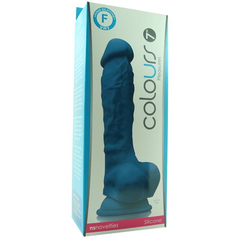 Colours Pleasures 7 Firm Silicone Dildo in Blue