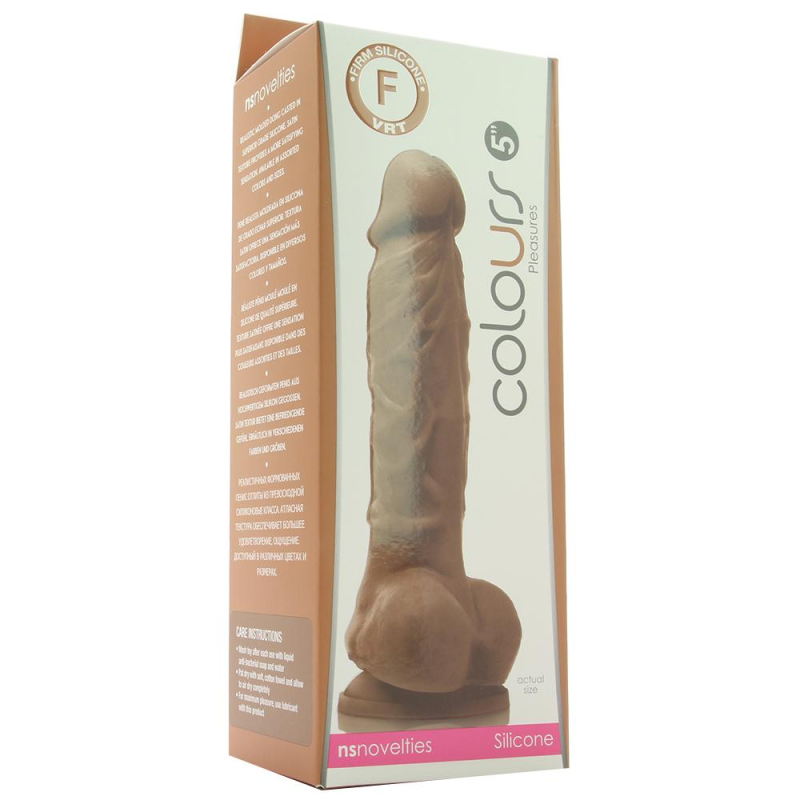 Colours 5 Dual Density Dildo Brown