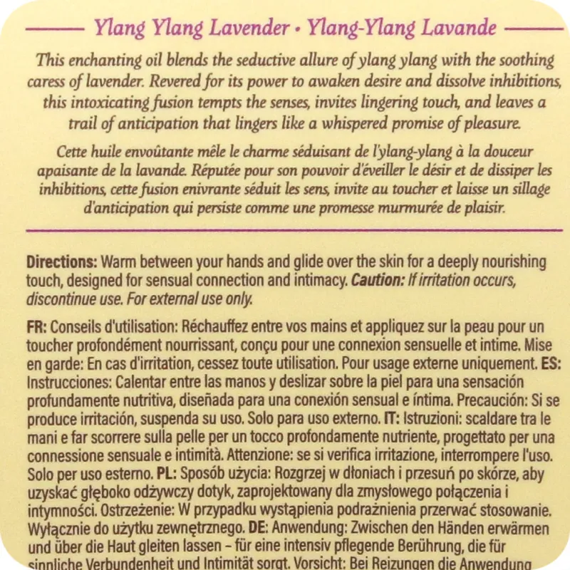 At Night Massage Oil 2oz/60ml in Ylang-Ylang Lavender