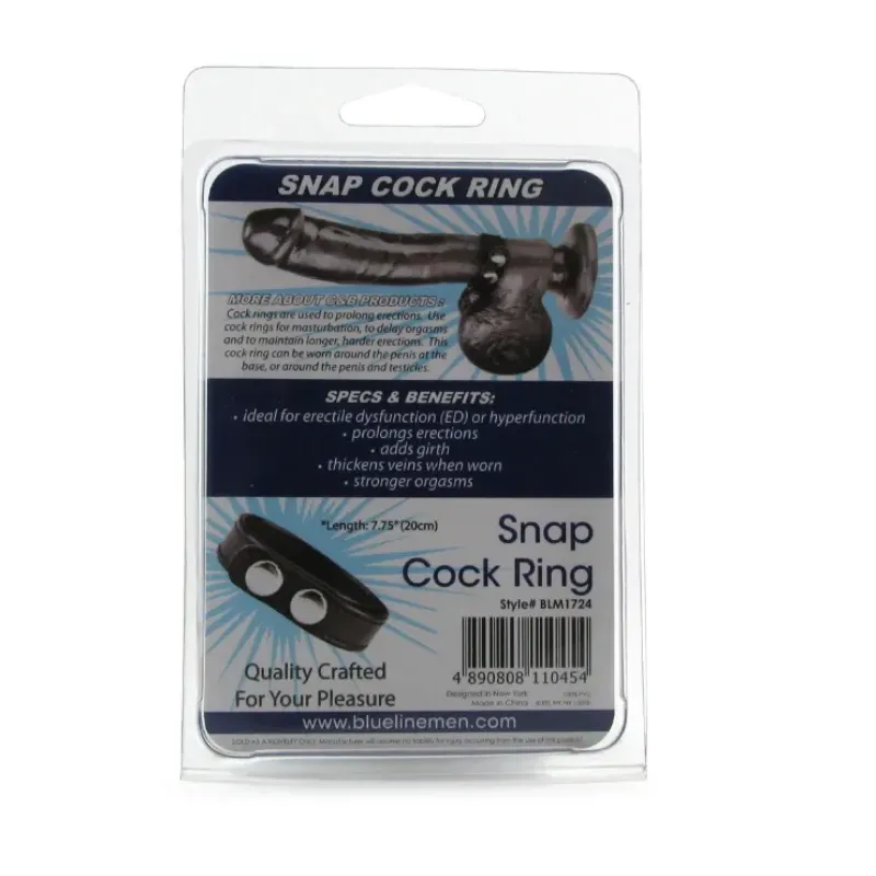 Blue Line Snap Cock Ring in 7.75inch/20cm