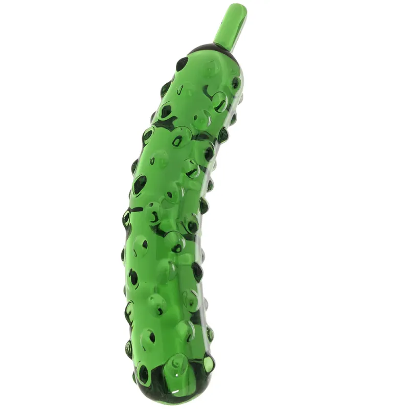 gl&auml;s Caressing Cucumber Glass Dildo