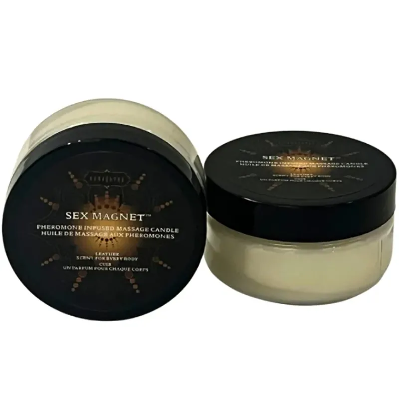 Sex Magnet 1.7 oz Massage Candle Leather Scent