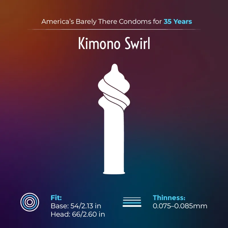 Kimono Condom Swirl Box of 3