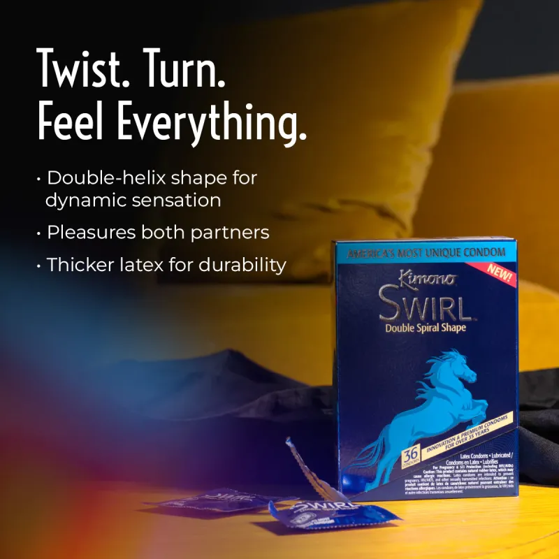 Kimono Condom Swirl Box of 3