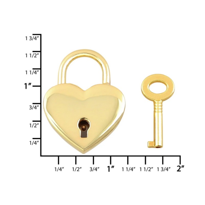 Large Heart Lock Gold