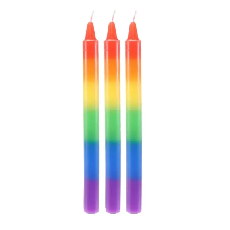 Pride Rainbow Drip Candles 3pk