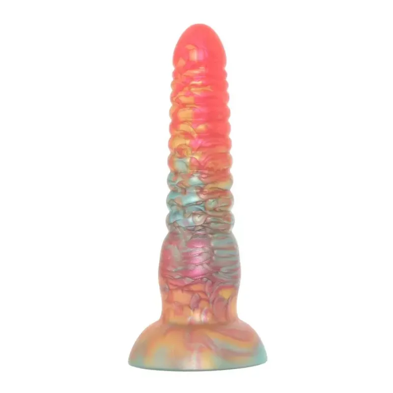 Colours Stacked 6 Inch Silicone Dildo in Red/Gold