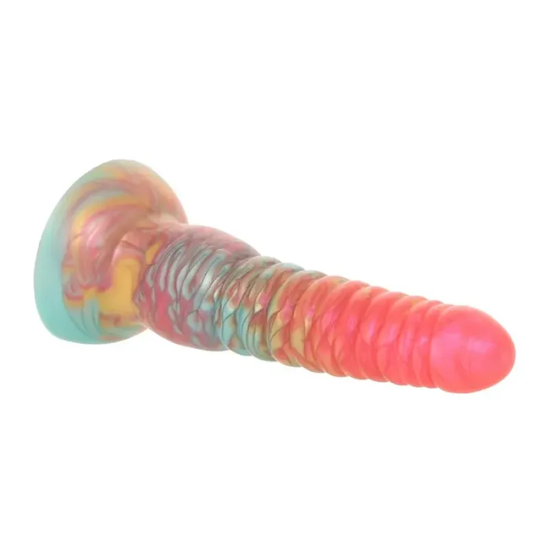 Colours Stacked 6 Inch Silicone Dildo in Red/Gold
