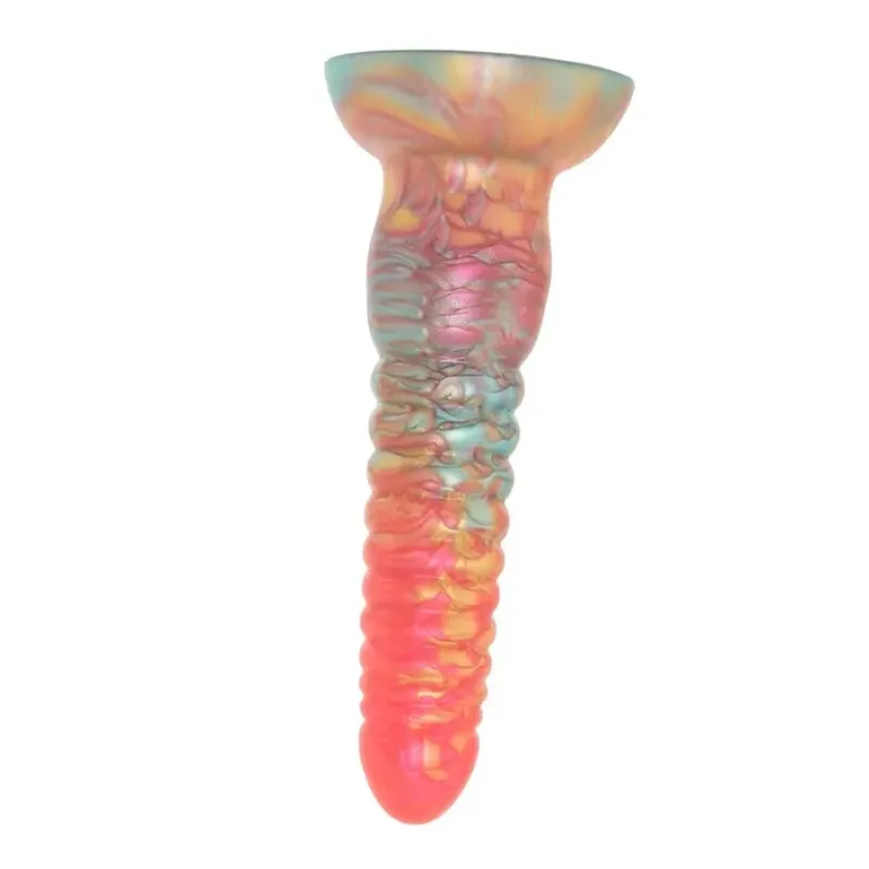 Colours Stacked 6 Inch Silicone Dildo in Red/Gold