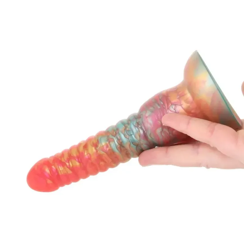 Colours Stacked 6 Inch Silicone Dildo in Red/Gold