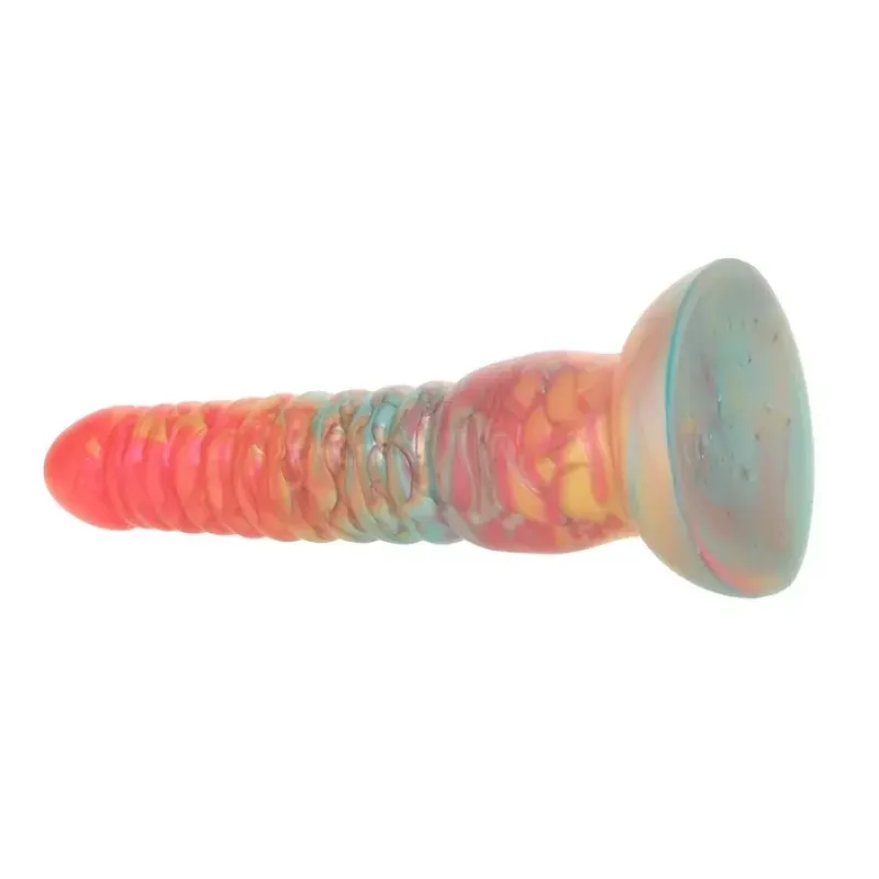 Colours Stacked 6 Inch Silicone Dildo in Red/Gold