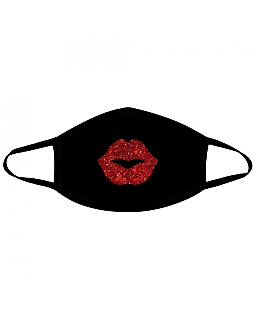 Pucker Up Red Glitter Kiss Face Mask