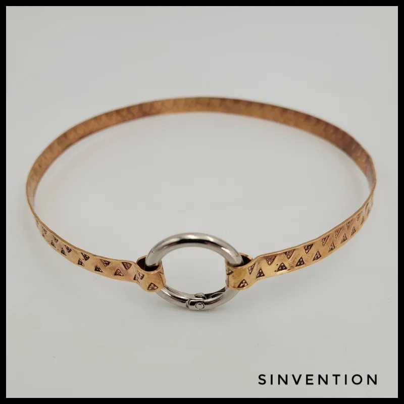 Slim Hand Stamped Bronze Collar