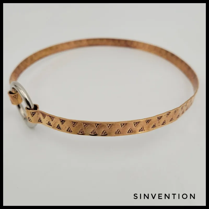 Slim Hand Stamped Bronze Collar