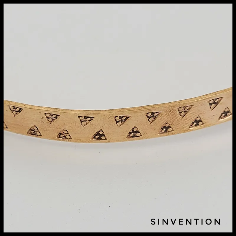 Slim Hand Stamped Bronze Collar
