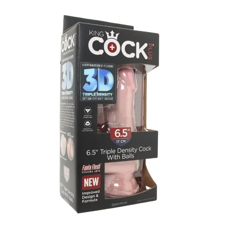 King Cock Plus Triple Density 6.5 Inch Ballsy Cock in Flesh