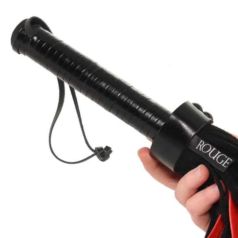 Long Suede Flogger in Black & Red