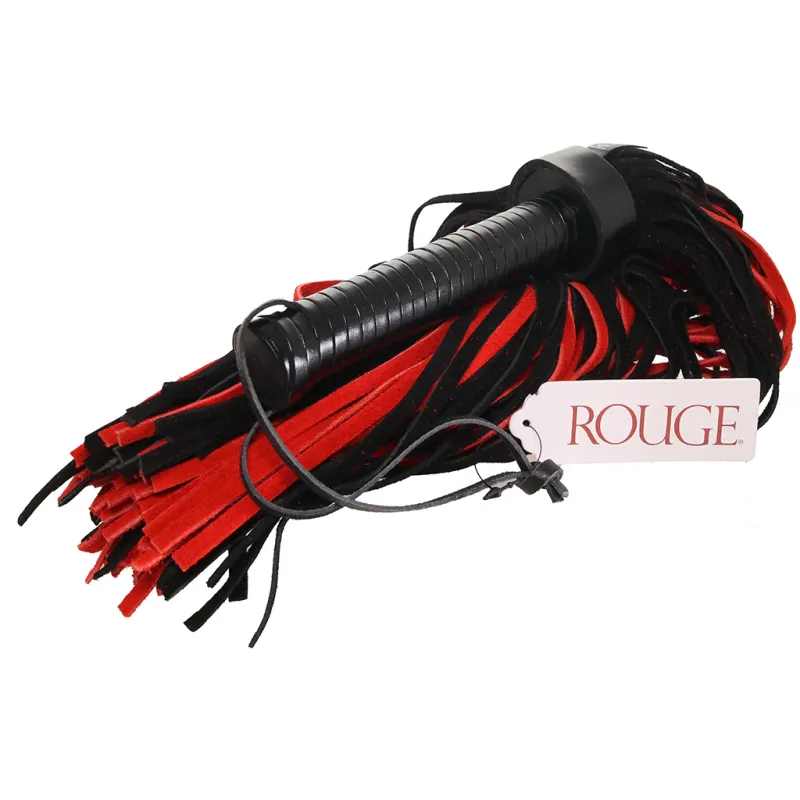 Long Suede Flogger in Black & Red