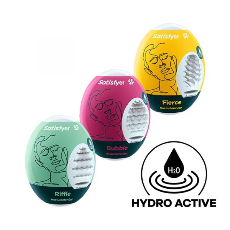 Satisfyer Masturbation Eggs 3 Pack Riffle, Bubble, Fierce