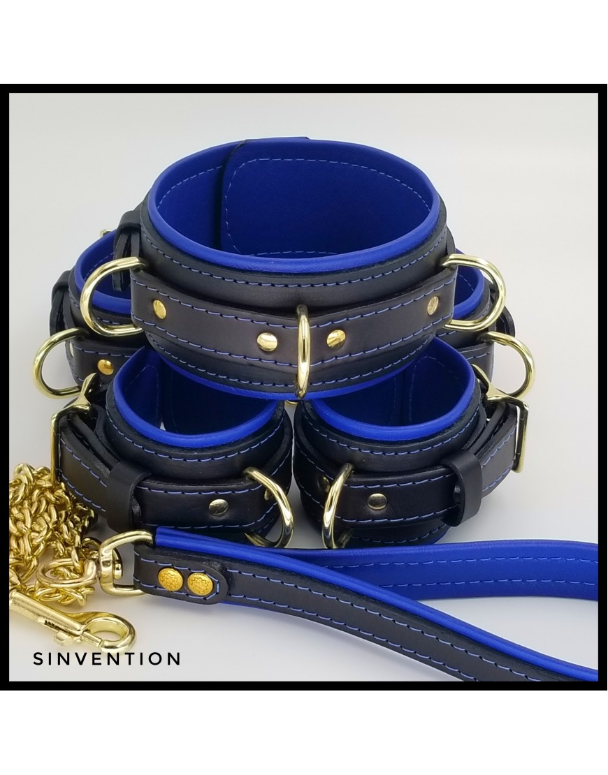 Purgatory BDSM Set - Black & Blue & Brass