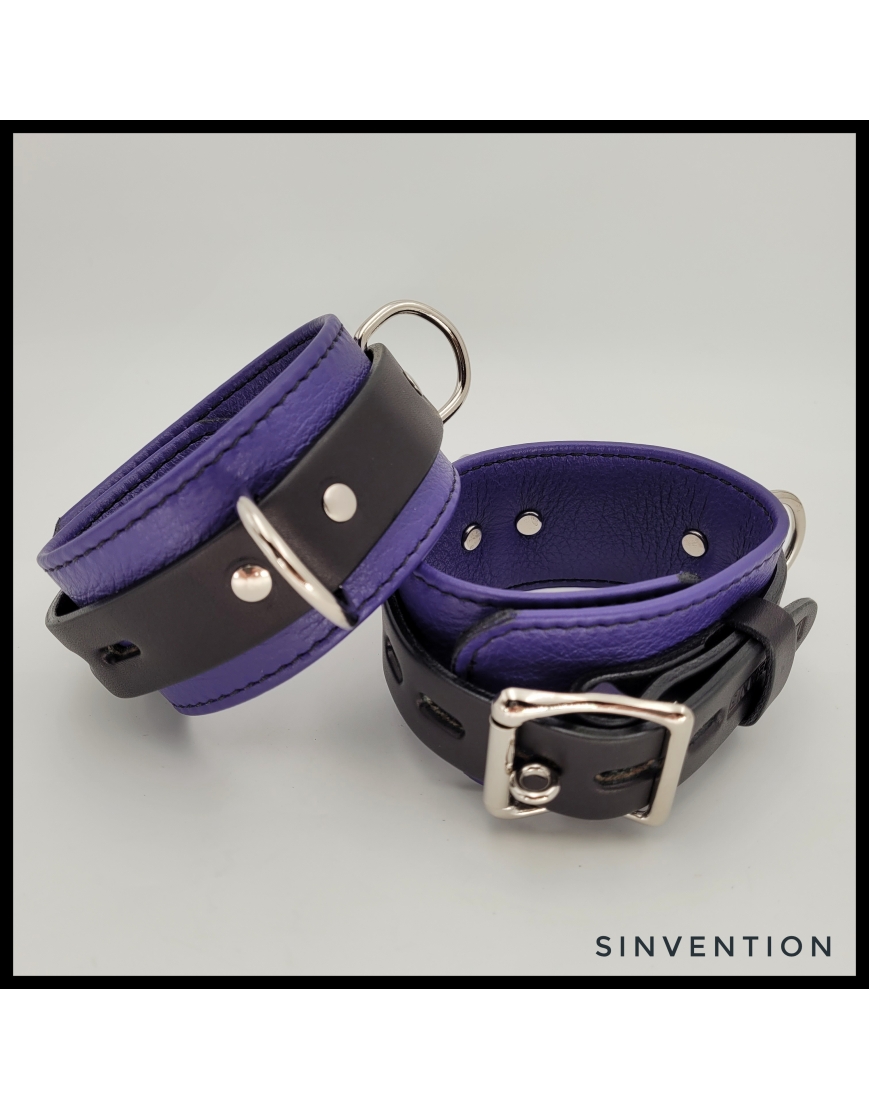 Salvation Ankle Cuffs in Bright Purple & Black